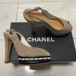 Chanel wedge sandals